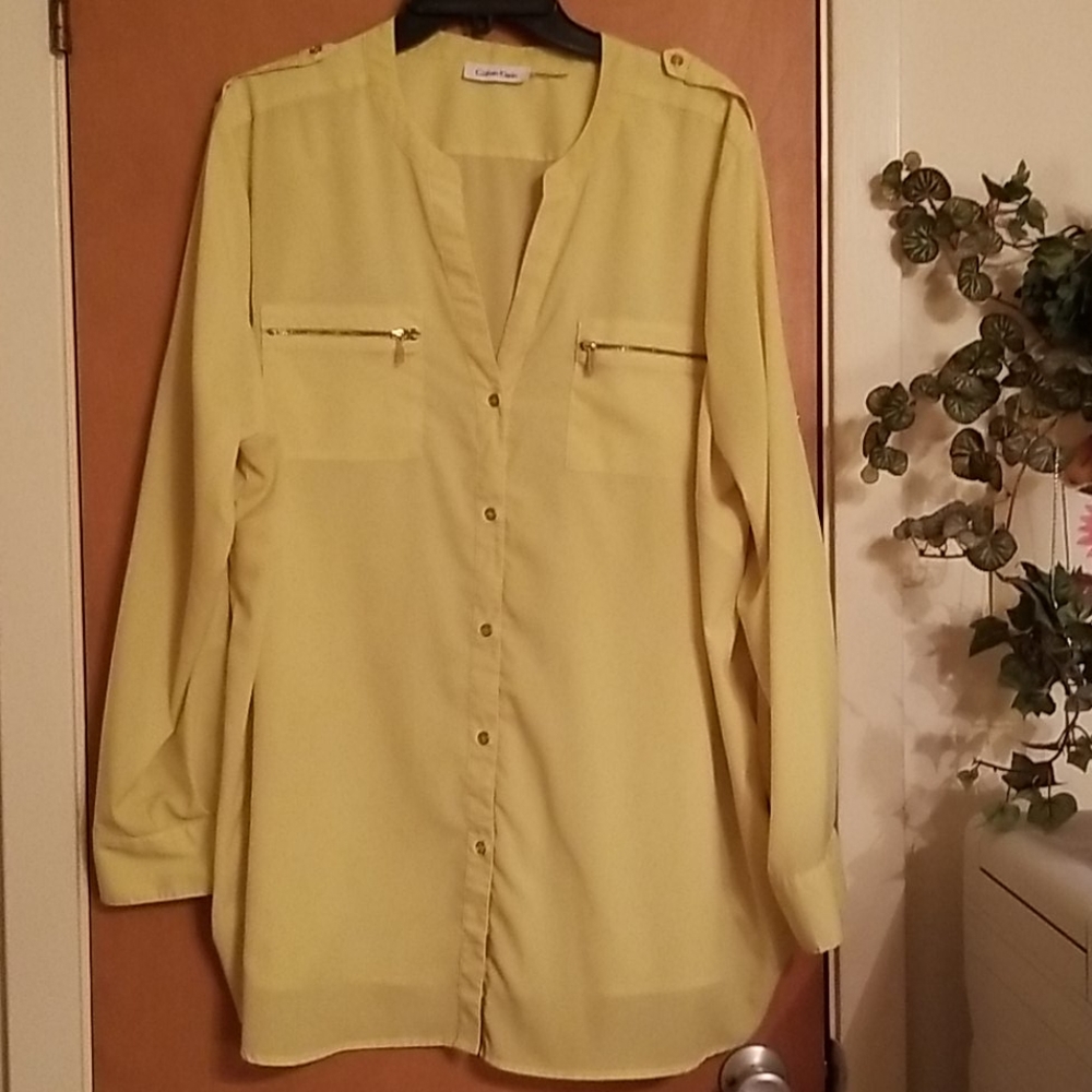 Calvin Klein Yellow Tunic sz 2x